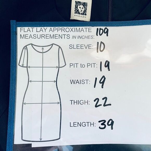 Anne Klein Executive Collection Dress Womens Size M Black Sheath Knee Length - Picture 8 of 14